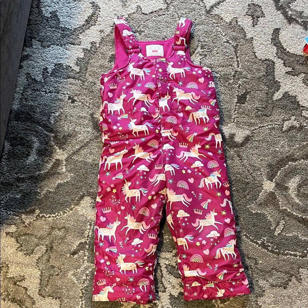 4T Unicorn Snow Bibs